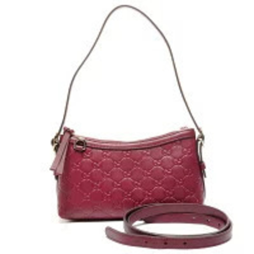 Gucci Bag Emblem GG Wine Shoulder Red Straps